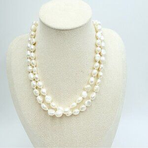 Vintage Elegant Genuine White Pearl Necklace